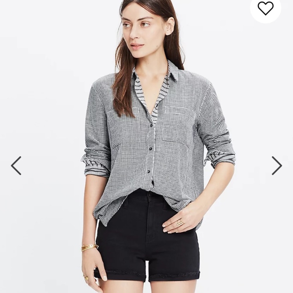 Madewell oversized boy shirt, gingham, small